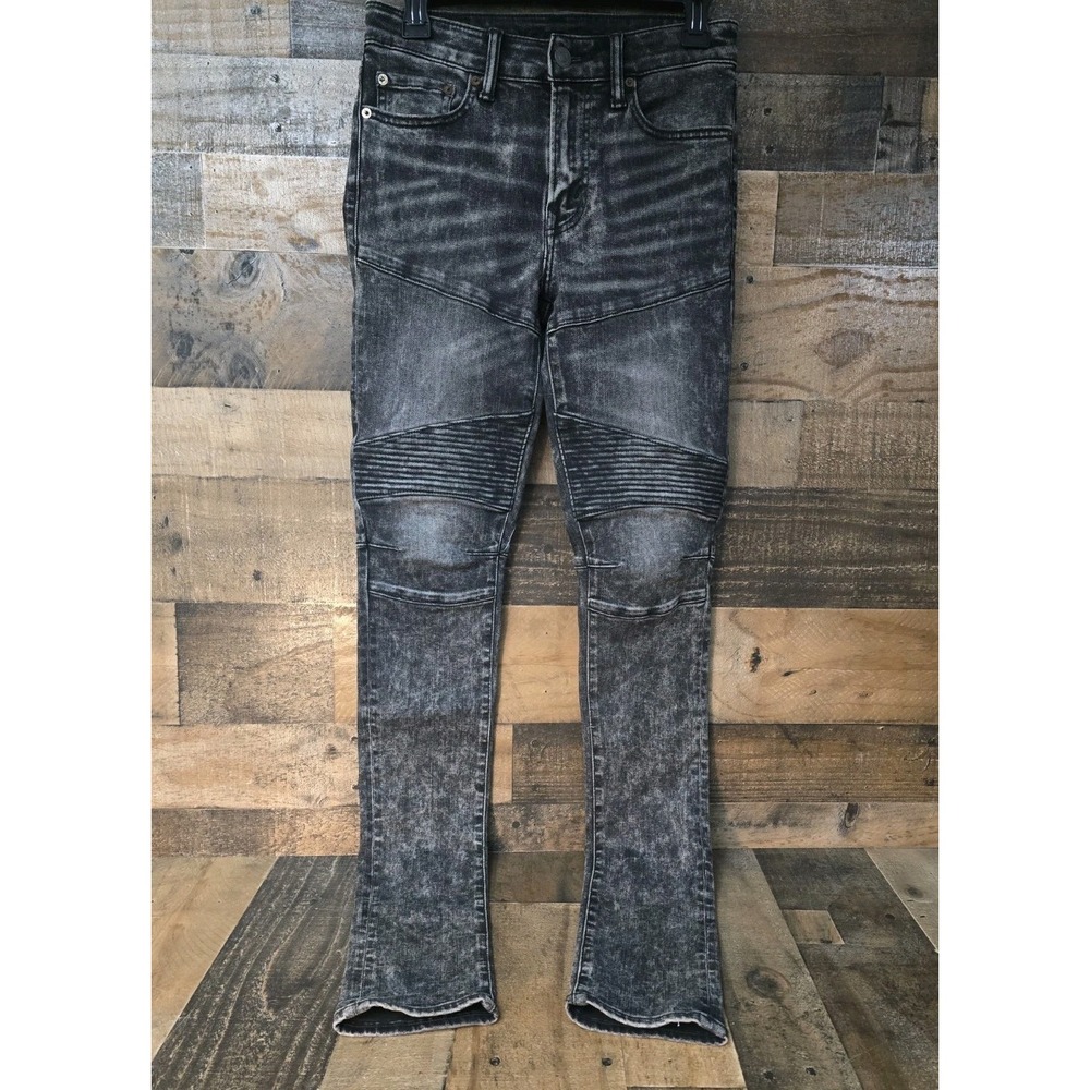 American Eagle AE Next Level Flex Men Black Stacked Skinny Jeans Size 29X30